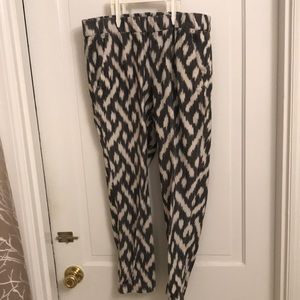 J. Crew Gray and White Cropped Ankle Pants